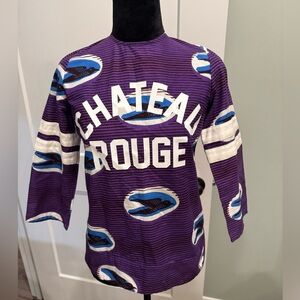 NWT flaw MAISON CHATEAU ROUGE Wax Top bird pattern revolve